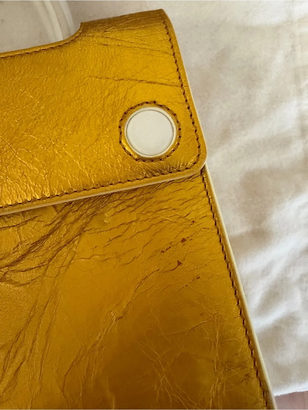 Dior Mini Diorever Gold Metallic White Leather Top Handle Crossbody Bag with COA